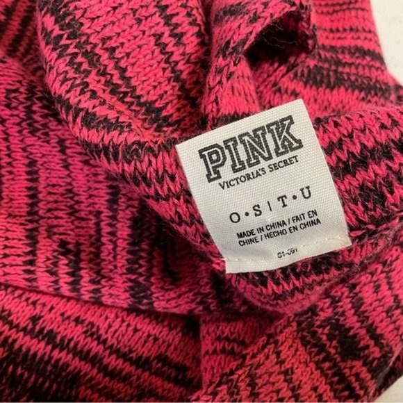 PINK VICTORIA SECRET Pink / Black Scarf With Dog Logo on Acrylic Scarf - Picture 3 of 8